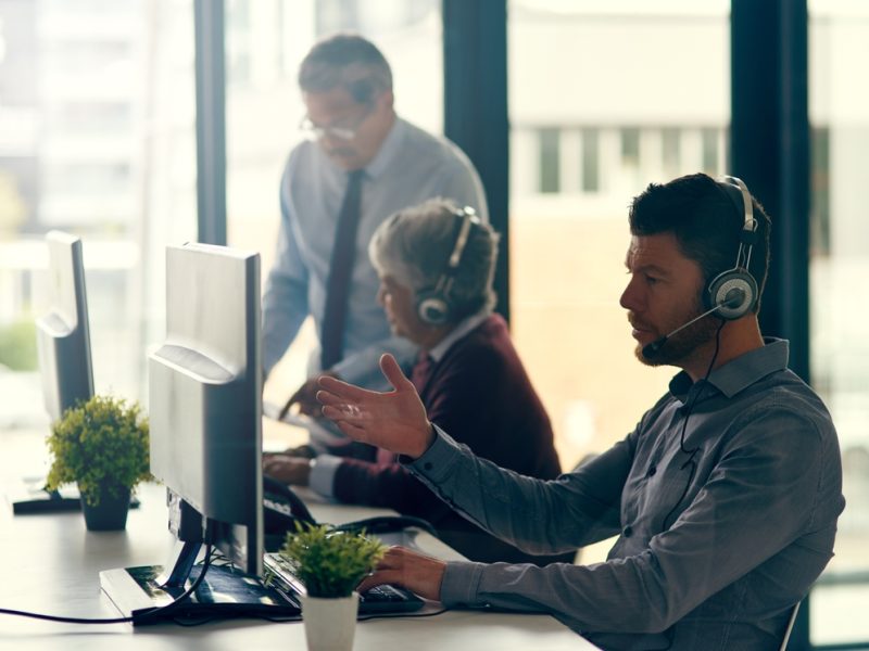 Man,,Call,Center,And,Office,In,Computer,With,Consulting,,Reading